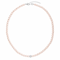 Perlový náhrdelník ružový s Preciosa kryštály 32063.3