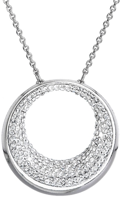 Strieborný náhrdelník s kryštálmi Preciosa biely 32026.1 crystal