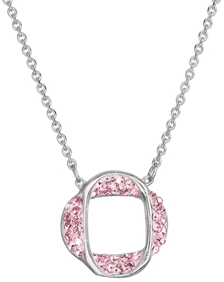 Strieborný náhrdelník s kryštálmi Swarovski ružový 32016.3 lt.rose
