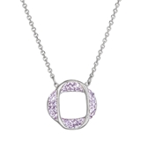Strieborný náhrdelník s kryštálmi Swarovski fialový 32016.3 violet