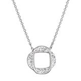 Strieborný náhrdelník s kryštálmi Swarovski biely okrúhly 32016.1 crystal