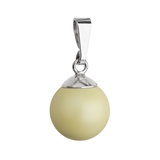 Strieborný prívesok so žltou pastelovou okrúhlou perlou 34150.3