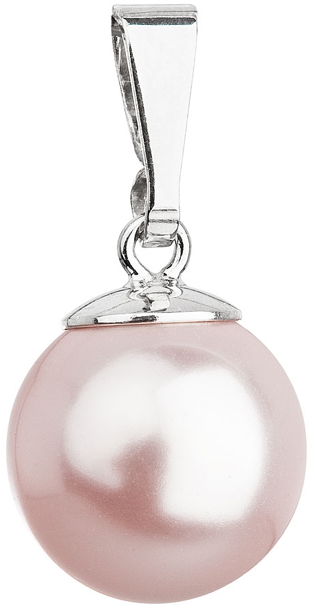 Strieborný prívesok s ružovou guľatou perlou 34150.3