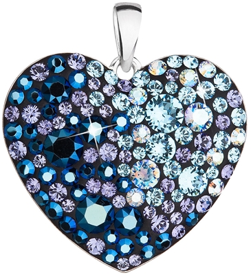 Strieborný prívesok s krištáľmi Swarovski modré srdce 34243.3 blue style