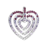 Strieborný prívesok s krištálmi Swarovski fialové srdce 34152.3