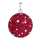 Strieborný prívesok s krištálmi Swarovski červený okrúhly 34131.3 cherry
