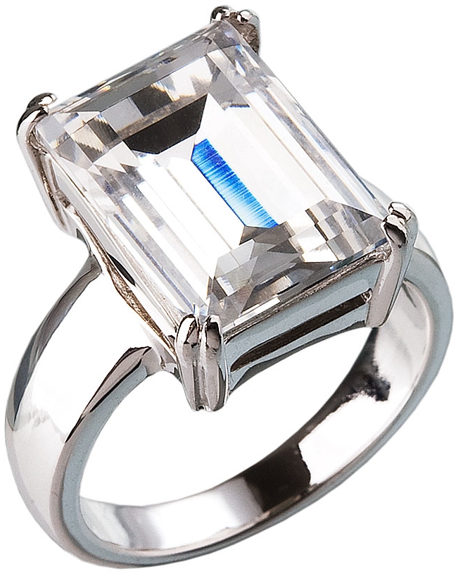 Strieborný prsteň s krištálmi biely 35801.1