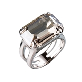 Strieborný prsteň s krištálmi šedý 35806.5