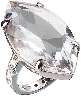 Strieborný prsteň s krištálmi biely 35807.1