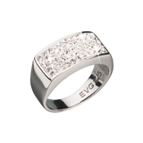 Strieborný prsteň s kryštálmi biely obdĺžnik 735014.10 crystal