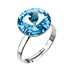 Strieborný prsteň s krištáľmi modrý 35018.3 aqua
