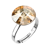 Strieborný prsteň s krištáľmi zlatý 35018.5 gold shadow