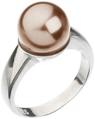 Strieborný prsteň s perlou hnedý 35022.3