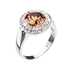 Strieborný prsteň s krištáľmi Swarovski hnedý oranžový okrúhlý 35026.3