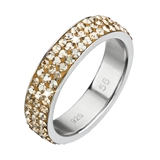 Strieborný prsteň s krištáľmi Swarovski zlatý 35001.5