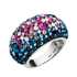 Strieborný prsteň s krištálmi Swarovski mix farieb modrá ružová 35028.4