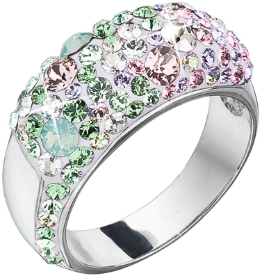 Strieborný prsteň s krištálmi Swarovski mix farieb 35046.3 sakura