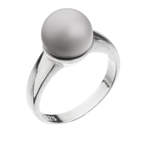Strieborný prsteň s perlou pastelovo šedý 35022.3