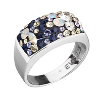 Strieborný prsteň s krištáľmi Swarovski mix farieb fialová 35014.3
