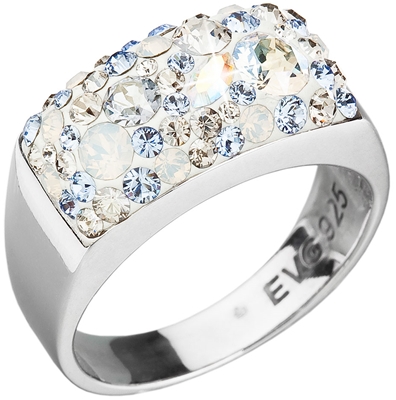 Strieborný prsteň s krištálmi Swarovski modrý 35014.3 light sapphire