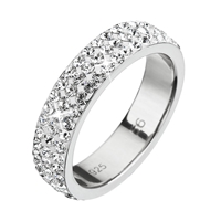 Strieborný prsteň s kryštálmi Preciosa biely 35001.1 white