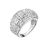 Strieborný prsteň veľký s kryštálmi Preciosa biely 35028.1 crystal