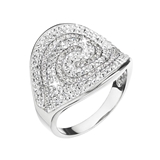 Strieborný prsteň s kryštálmi Swarovski bielo 35052.1 crystal