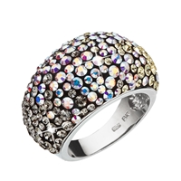 Strieborný prsteň s kryštálmi Swarovski mix farieb mesačný 35028.3 moonlight
