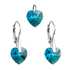 Sada šperkov s krištáľmi Swarovski náušnice a prívesok modré srdcia 39003.3