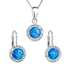 Sada šperkov so syntetickým opálom a krištáľmi Swarovski náušnice a prívesok modré okrúhle 39160.1