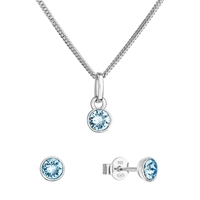 Sada šperkov s kryštálmi Swarovski náušnice, retiazka a prívesok modré 39177.3 aqua