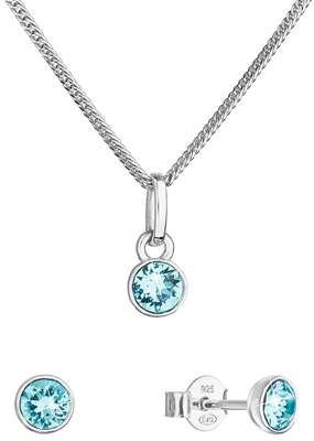 Sada šperkov s kryštálmi Swarovski náušnice, retiazka a prívesok modré 39177.3 lt. turquoise