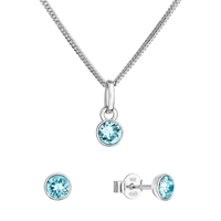 Sada šperkov s kryštálmi Swarovski náušnice, retiazka a prívesok modré 39177.3 lt. turquoise