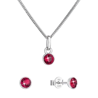 Sada šperkov s kryštálmi Swarovski náušnice, retiazka a prívesok červené 39177.3 ruby