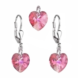 Sada šperkov s kryštálmi Swarovski náušnice a prívesok ružové srdce 39003.3 rosaline