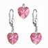 Sada šperkov s kryštálmi Swarovski náušnice a prívesok ružové srdce 39003.3 rosaline