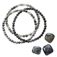 Náramky s minerálnymi kameňmi labradorite, jaspis 43043.3 čierny