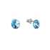 Náušnice bižutéria so Swarovski krištáľmi modré okrúhle 51037.3 aqua