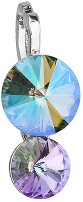 Prívesok bižutéria so Swarovski krištálmi zelený fialový okrúhly 54028.5