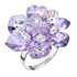 Strieborný prsteň s kryštálmi Swarovski fialová kytička 75001.3