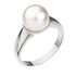 Strieborný prsteň s perlou biely 735022.1
