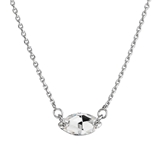 Strieborný náhrdelník s kryštálom Preciosa biely ovál 72084.1 crystal