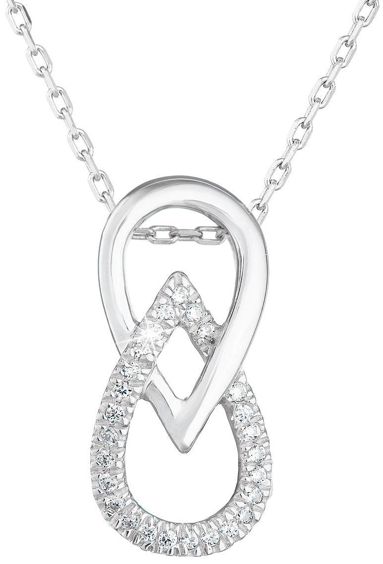 Strieborný náhrdelník so zirkónmi biely 882006.1