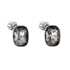 Strieborné náušnice perličky s krištálmi Swarovski čierny obdĺžnik 31279.5