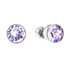 Strieborné náušnice kôstka s krištálmi fialové okrúhle 31113.3 violet