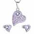 Sada šperkov s krištálmi Swarovski náušnice,retiazka a prívesok fialové srdce 39170.3