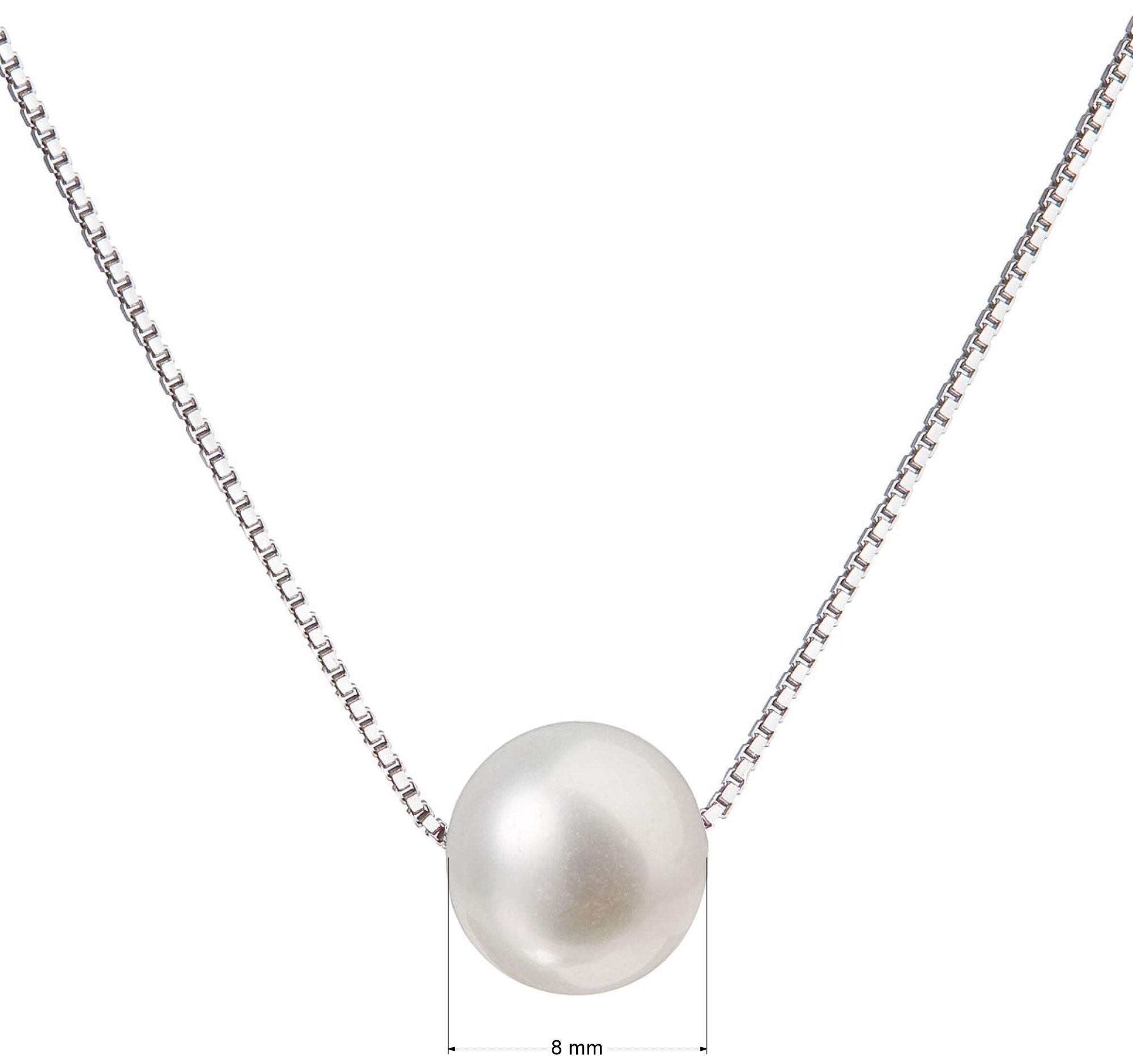 Perlový náhrdelník z pravých riečnych periel biely 22023.1