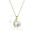 Zlatý 14 karátový náhrdelník slza s bielou riečnou perlou a briliantmi 92PB00029