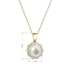 Zlatý 14 karátový náhrdelník kytička s bielou riečnou perlou a briliantmi 92PB00036