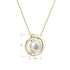 Zlatý 14 karátový náhrdelník s bielou riečnou perlou a briliantom 92PB00046
